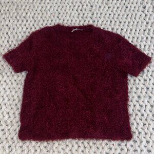 Zara Short Sleeve Sweater Red Medium